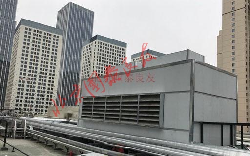 石家莊天山銀河廣場D座樓頂空氣源熱泵機(jī)組減震降噪